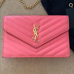 Yves saint laurent coral pink envelope bag
